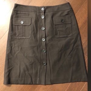 Ann Taylor Brown Button Down Skirt